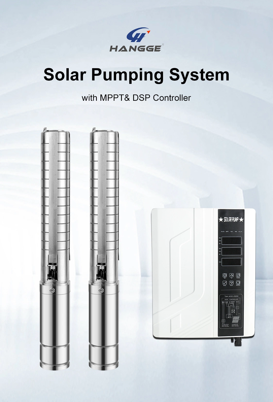 AC/DC Hybrid Submersible Solar Borehole Deep Well Water Pumps with MPPT Controller Powerful Brass Stainless Steel Solar Power Farm Irrigation High Head DC Pump